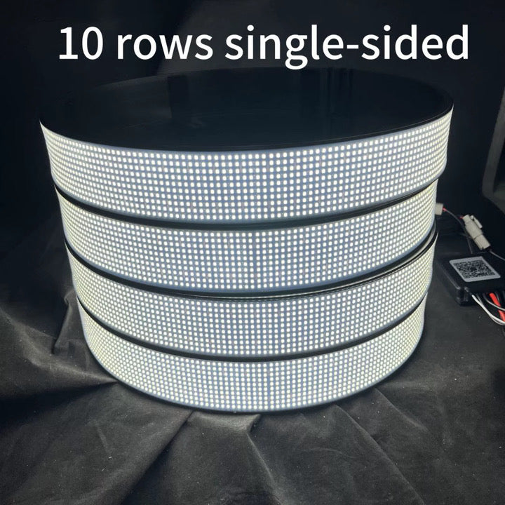 Single strip 10 row wheel lights